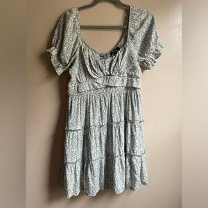 TRIXXI summer cottage core prairie dress size XL ditsy flowers milkmaid tiered